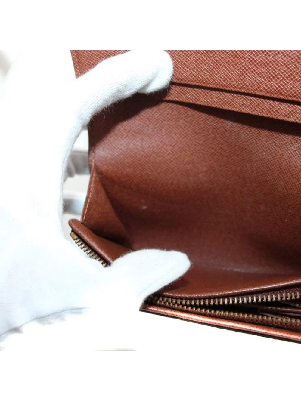 Louis Vuitton Portefeuille Tresor Monogram Wallet Bifold Coin Purse Brown